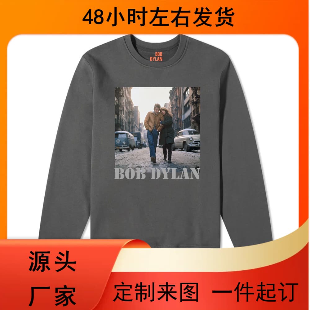 BOB DYLANM Bob Dylan American rock and ballad male singer loose men's long-sleeved round neck sweatshirt