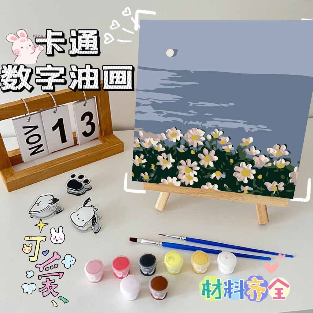 30*30 Digital Painting Hand-painted Oil Painting Decorative Art for Living Room Wall Hanging Landscape Oil Painting DIY Coloring Painting for Kids