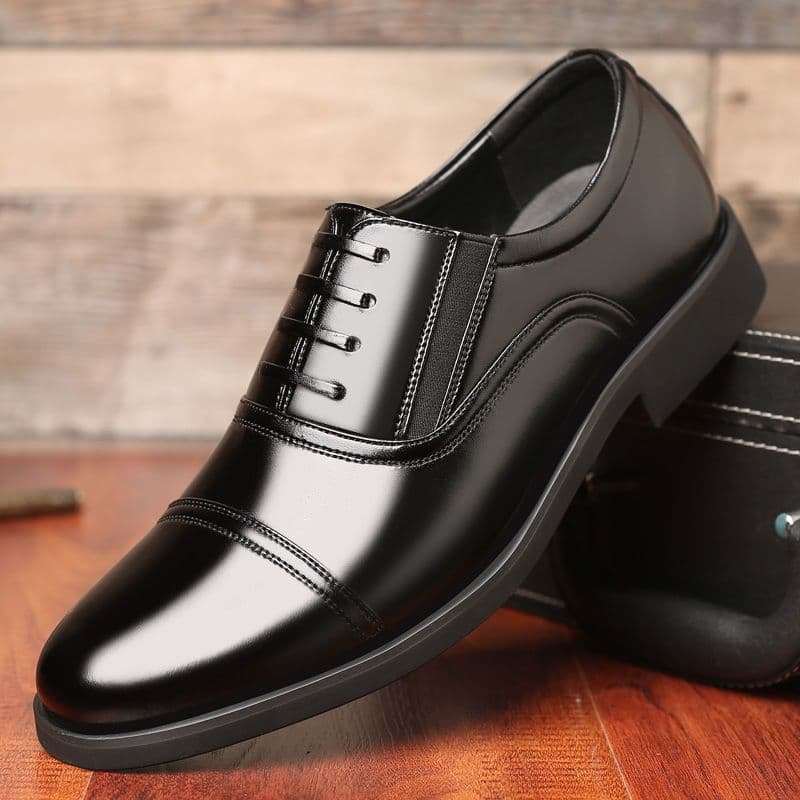 Men's Leather Shoes Three-Joint Formal Business Shoes Pointed Toe Casual Warm Cotton Shoes Men's Trendy British Style Waterproof