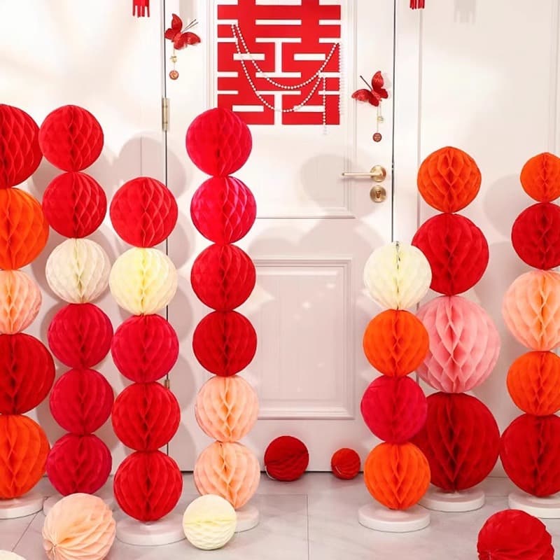 Honeycomb Ball Lanterns for Wedding Room Decoration, Column Lanterns for Living Room Background, Birthday Decoration Paper Lanterns