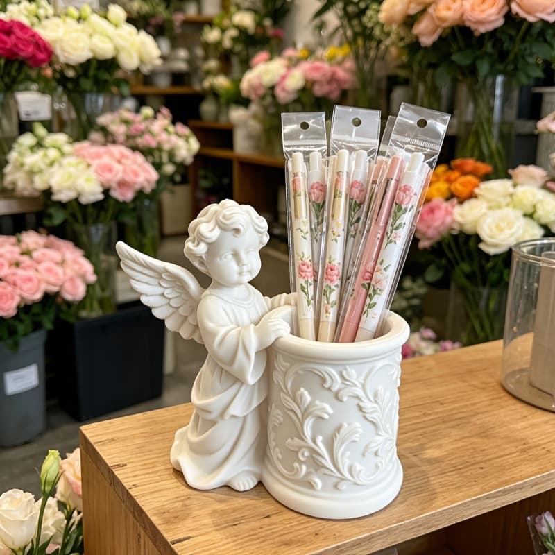 New Best-Selling 3D Printed Fun Angel Pen Holder Decorative Creative Desktop Craft Ornament