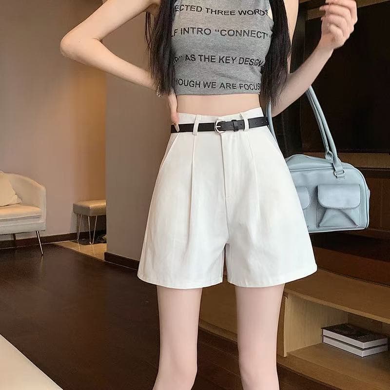 Tencel Cotton Wide Leg Casual Shorts for Women Summer Thin Style High Waist Loose Fit Slimming Hip-Covering A-Line Butt-Lifting Hot Pants