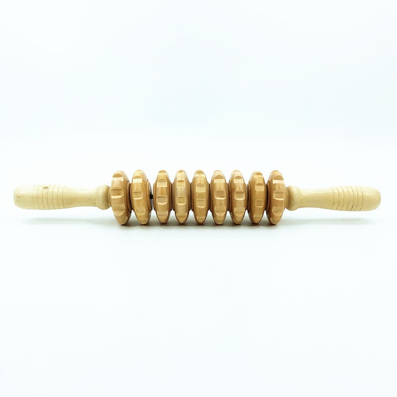 Wooden Multi-Function Roller Massager Wooden Nine-Wheel Massage Roller Back Wood Massager