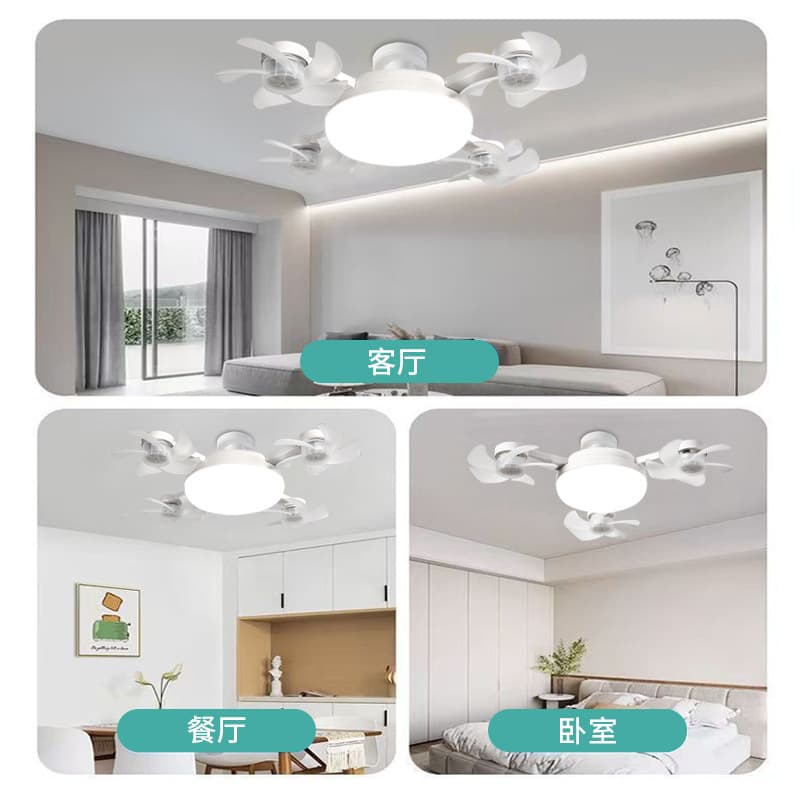 Cross-border Screw Base Fan Light, Ceiling Fan Light for Dining Room and Living Room, High Airflow Modern E27 Fan Light with Integrated Design