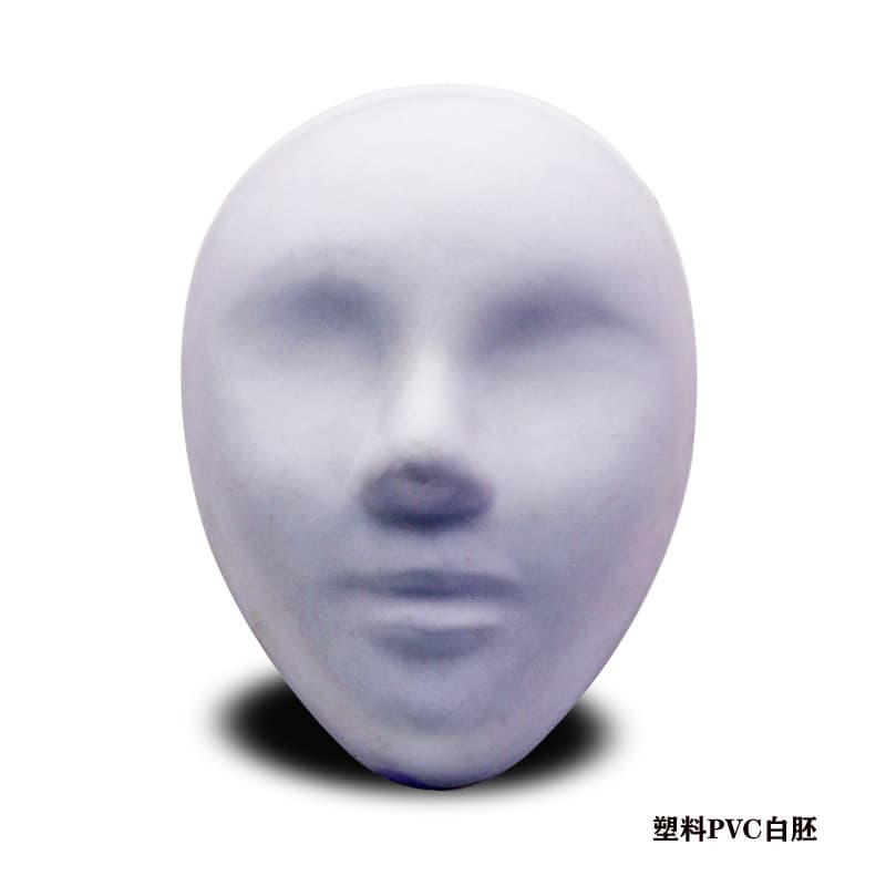 Eyeless and holeless portrait facial mask adult face blank hand-painted mask facial mask werewolf killing game mask PVC plastic