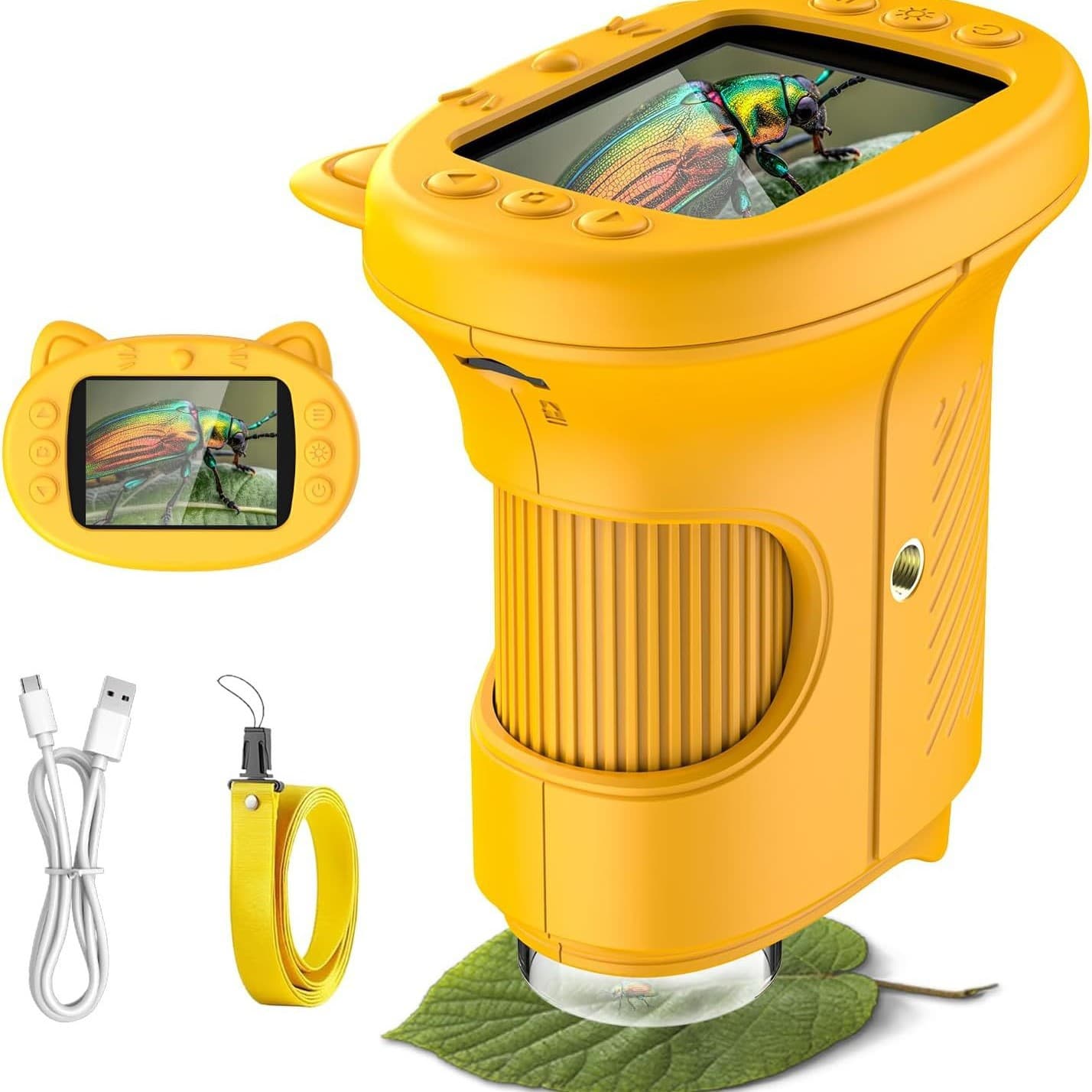Teaching observation children's handheld digital microscope 2.4-inch high-definition portable magnifying glass 386 electron microscope