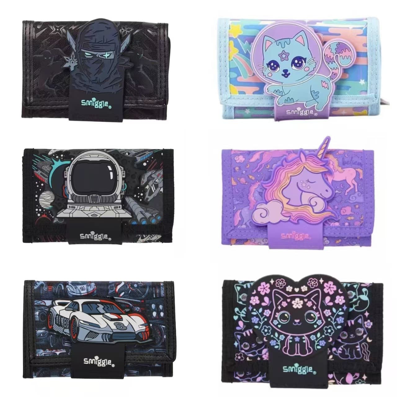 Australian Smiggle Wallet Kids Card Holder Key Pouch Coin Purse Foldable Wallet for Students