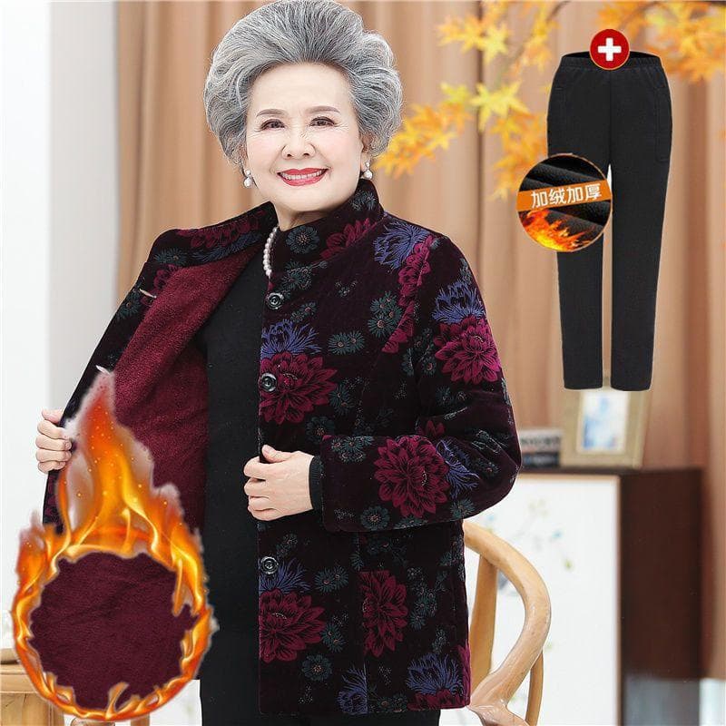 Single/Pack Grandma's Cotton Padded Jacket Winter Clothing for Elderly Women Thick Cotton Quilted Corduroy Coat Age 60