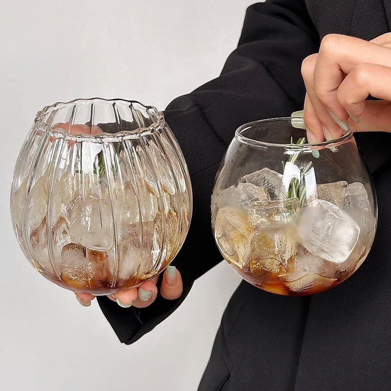 ins Spherical Cup Household Round Egg Ball Cup High Aesthetic Water Cup Glass Cup Coffee Cup Juice Cup Milk Cup