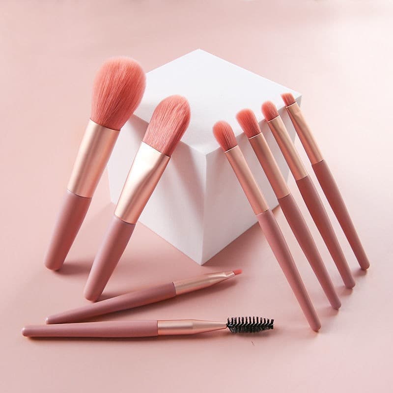 In-Stock 8-Piece Mini Makeup Brush Set Morandi Portable Macaron Eyeshadow Brush Soft Bristles Macaron Colors