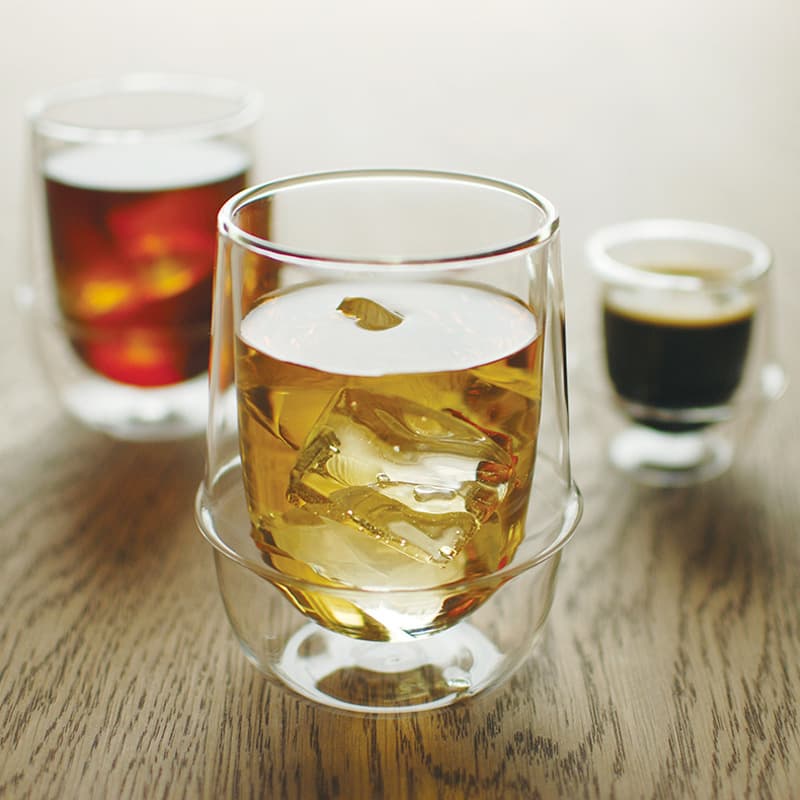HM double-layer glass coffee cup high temperature resistant restaurant living room ice drinking cup bar ice cream milk tea cup cross-border
