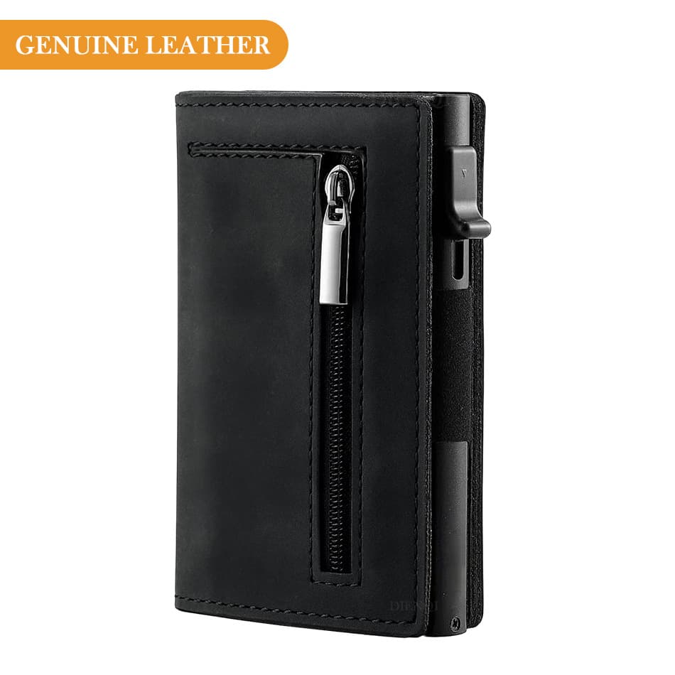 2026 New Hot-Selling Cross-Border Multifunctional Magnetic RFID Genuine Leather Card Holder Men's Credit Card Box Man Wallet