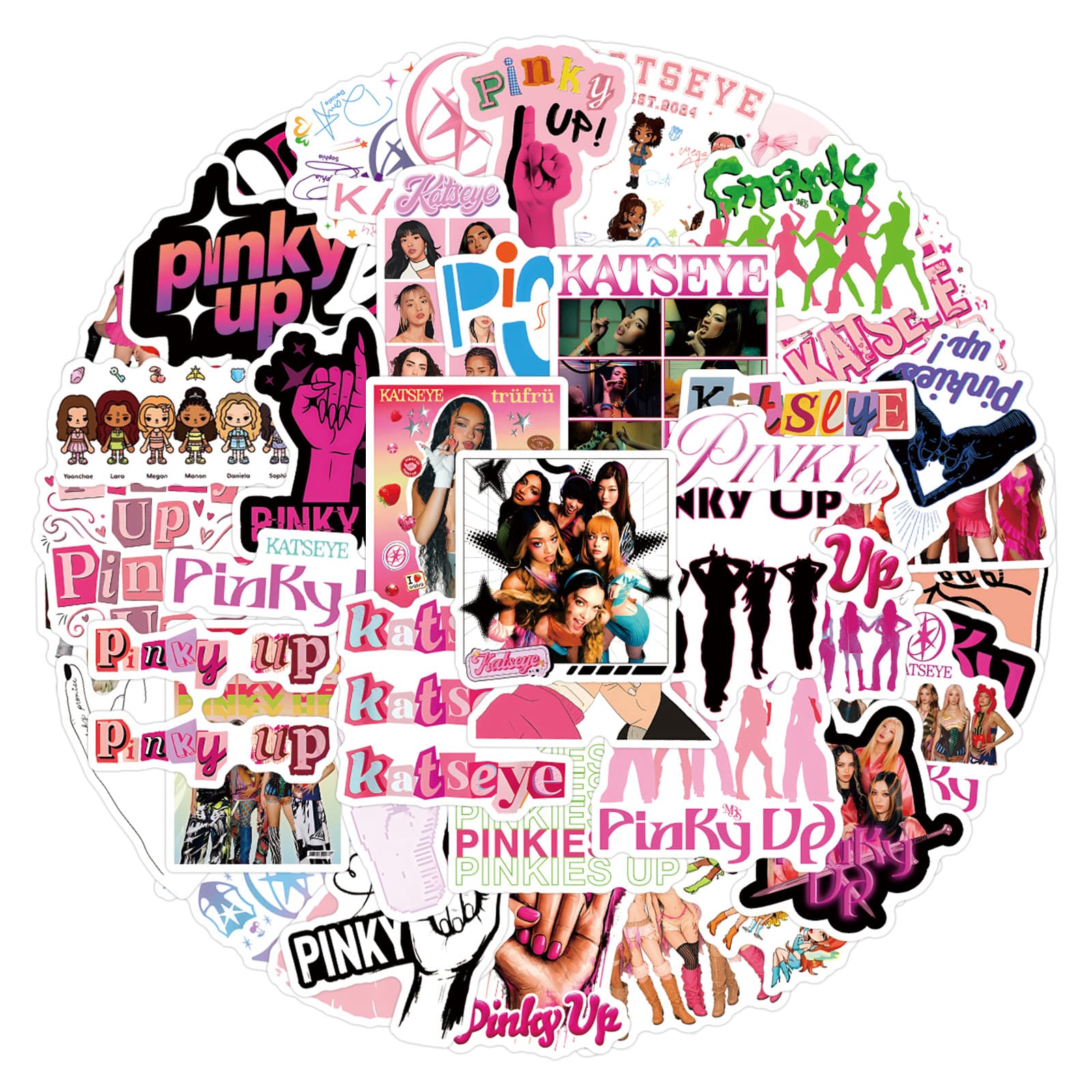 53 pictures of international girl group pop songs PINKY UP Doodle Stickers Suitcase Water Cup Stickers Wholesale