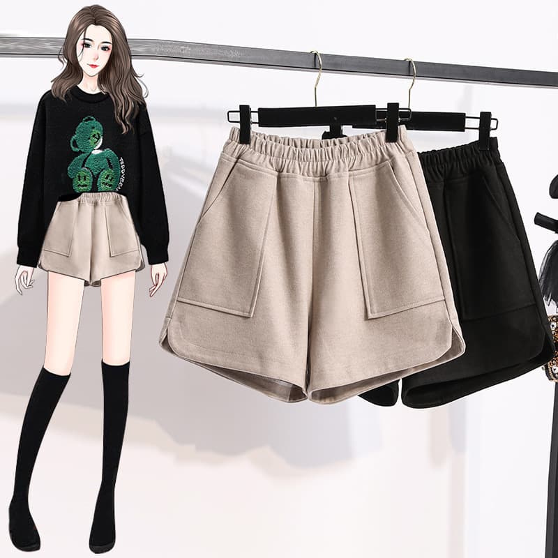 Wool Shorts Women Autumn/Winter New Arrival Loose High-Waist Wide-Leg A-Line Base Boot Shorts Winter Wear Autumn Style