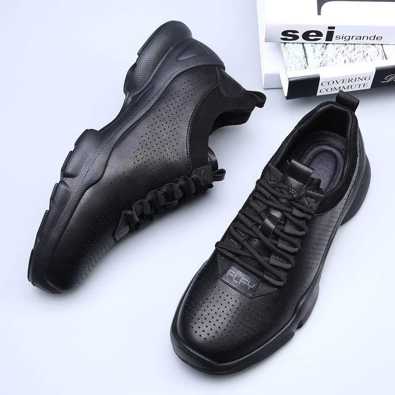 New Love Istep Genuine Leather Walking Shoes Outdoor Sports Cross-Country Running Shoes Cut Out Breathable Casual Non-Slip Mountaineering Hiking Shoes