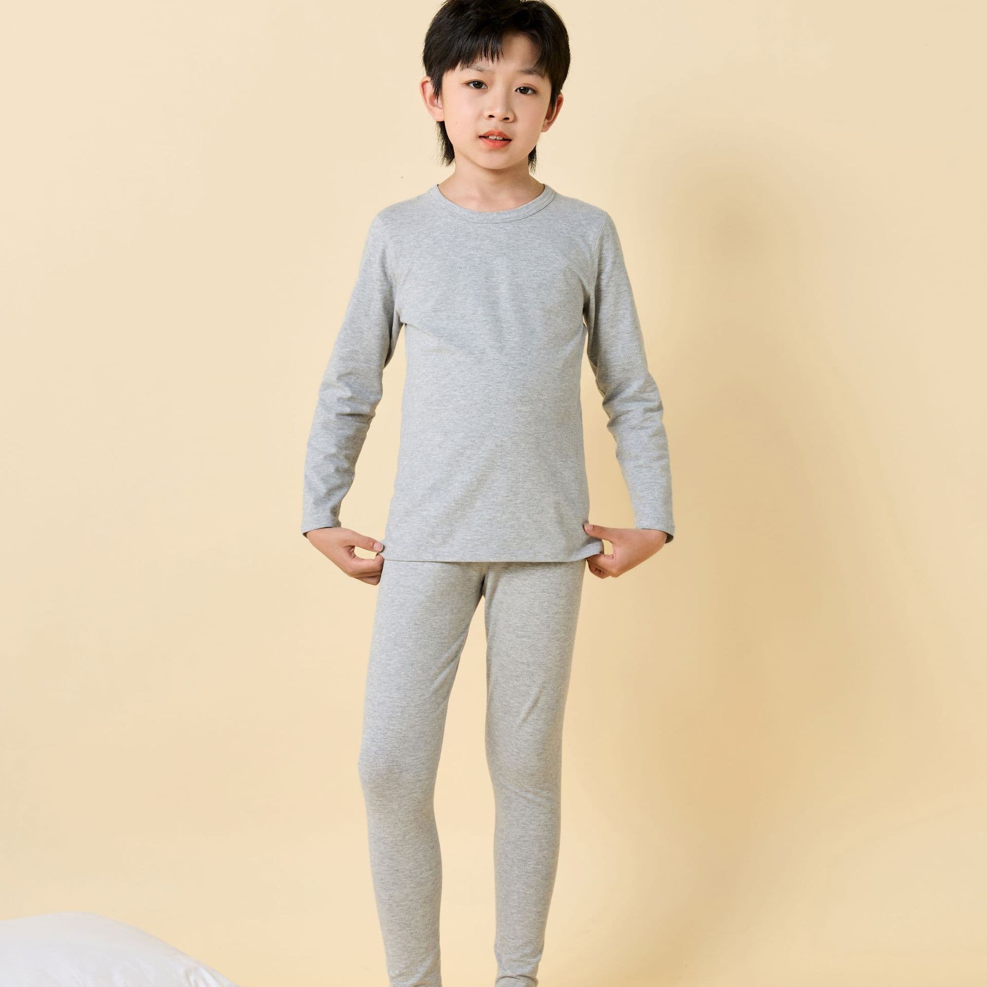 10A Antibacterial Pure Cotton Long Johns Set for Children, Middle and High School Students, Pure Cotton for Teens and Youth, Spring and Autumn