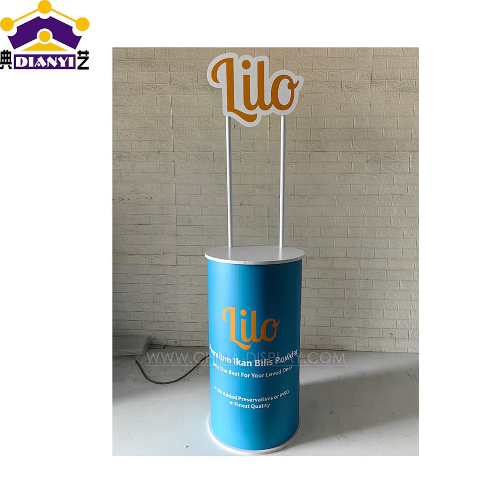 Round Promotional Table Custom Export Promotional Display Stand Brand Event Promo Table Disassemblable Promo Desk