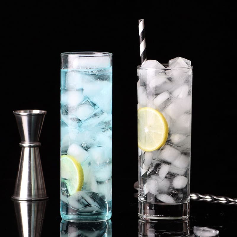 Japanese straight cup Colin cup cocktail cup glass cup lemon tea cup creative long drinking cup simple high wave cup