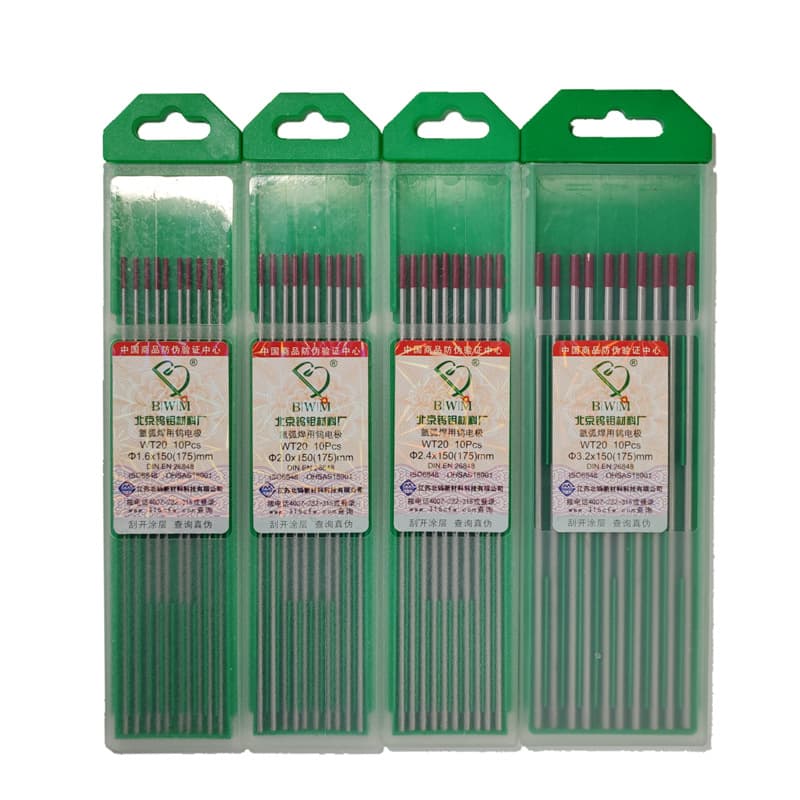 Jiangsu Beiwu red, gray, green, blue tip thoriated tungsten electrode, argon arc welding tungsten needle, ceriated tungsten rod, lanthanated tungsten, pure tungsten welding needle