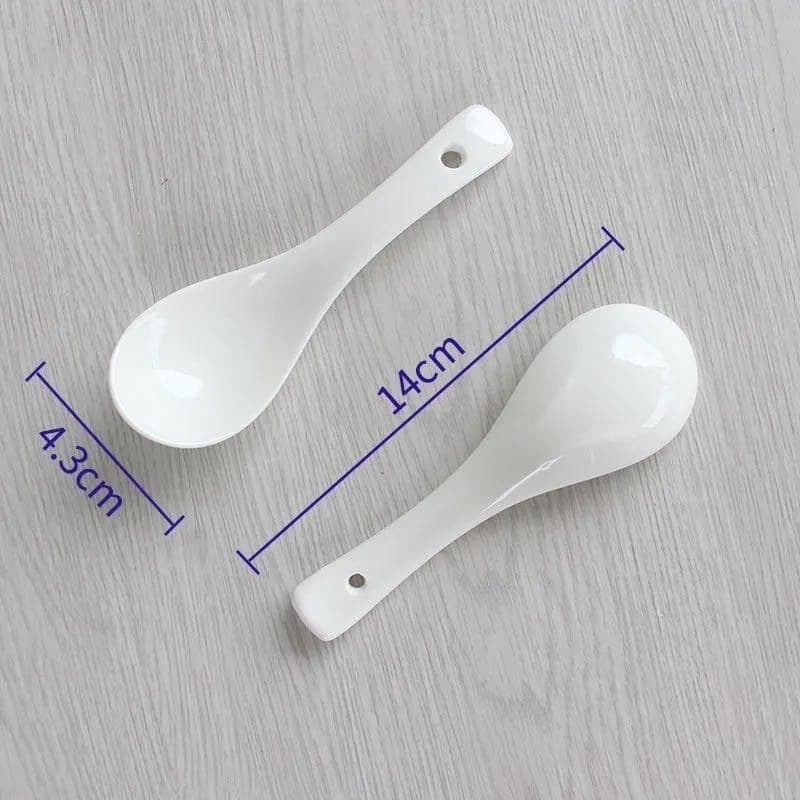 Ceramic Soup Spoon Long Handle for Eating and Drinking Blue and White Porcelain Spoon Commercial Restaurant Small Ceramic Spoon