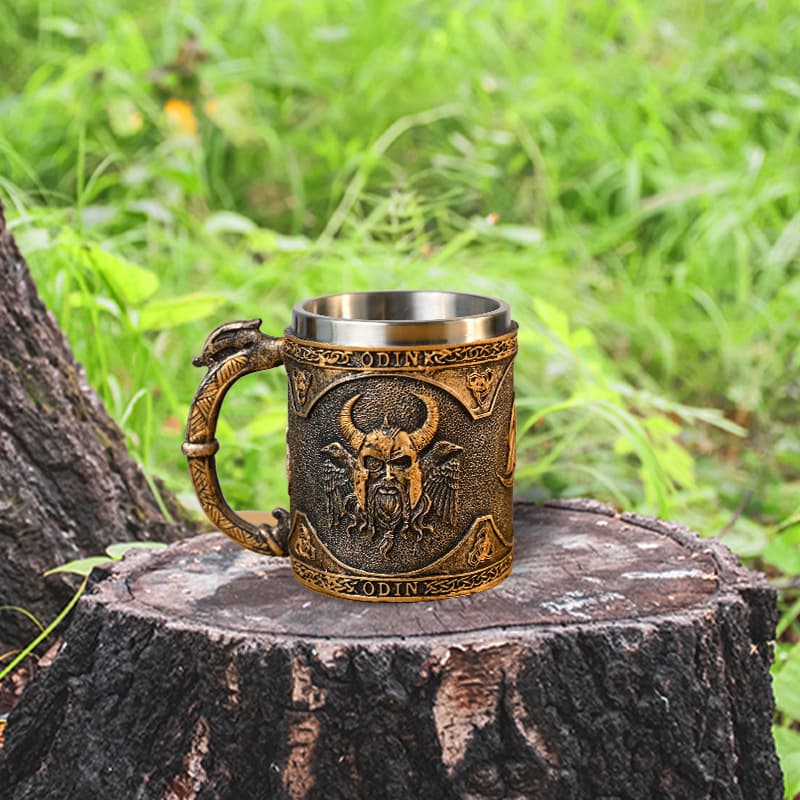 Cross-Border Nordic Mythology Viking God Odin Allfather Halloween Mug Resin Craft Exquisite Handmade