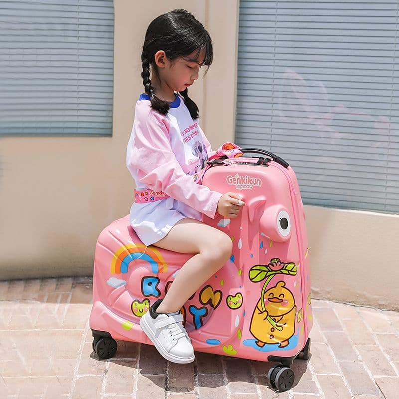 New ridable children's trolley case, boys' ride-on suitcase travel case drag case girls' universal wheel 20 inches.