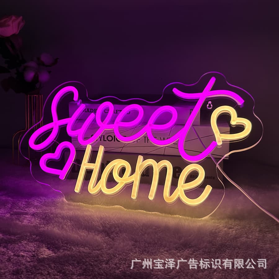 Sweet home appliance aesthetics room decoration neon signs, cross-border platform exclusive factory USB