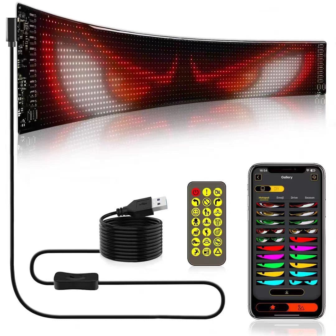 APP Bluetooth Car Advertising Screen LED Flexible Display IP65 Waterproof Full Color Smart Car Sticker Soft Screen Display