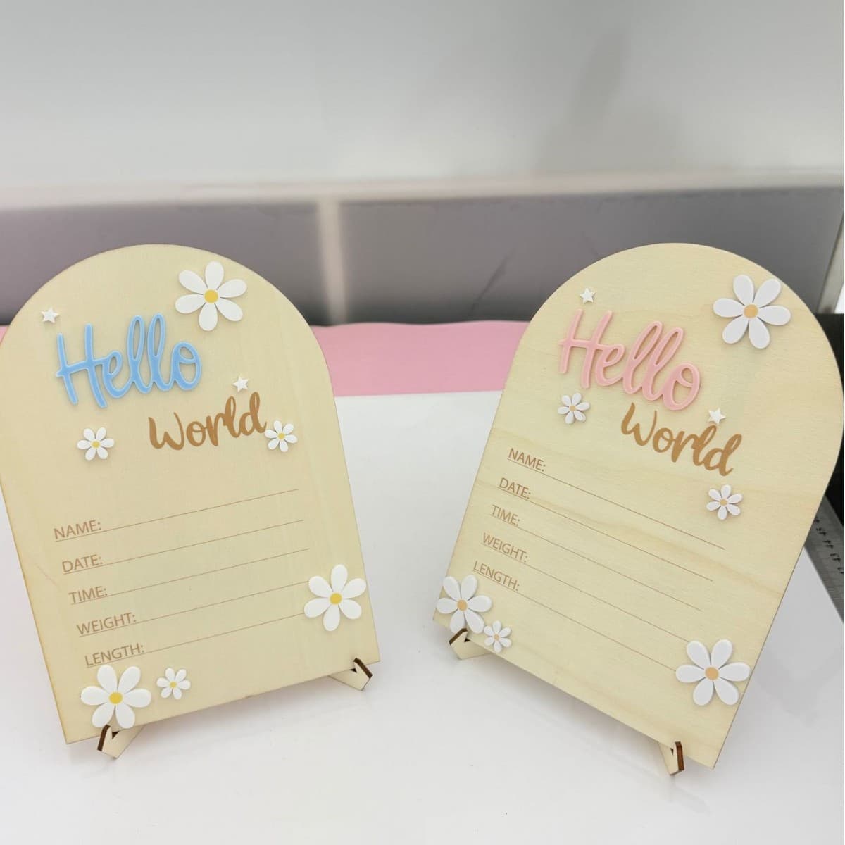 Amazon Newborn Baby Birth Statistics Sign Wooden Home Decoration Ornament Children's Room Desktop Decor