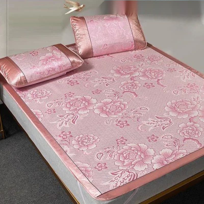 Foldable ice silk mat three-piece set 1.5m student dormitory 0.45m mat source cross-border supply factory wholesale