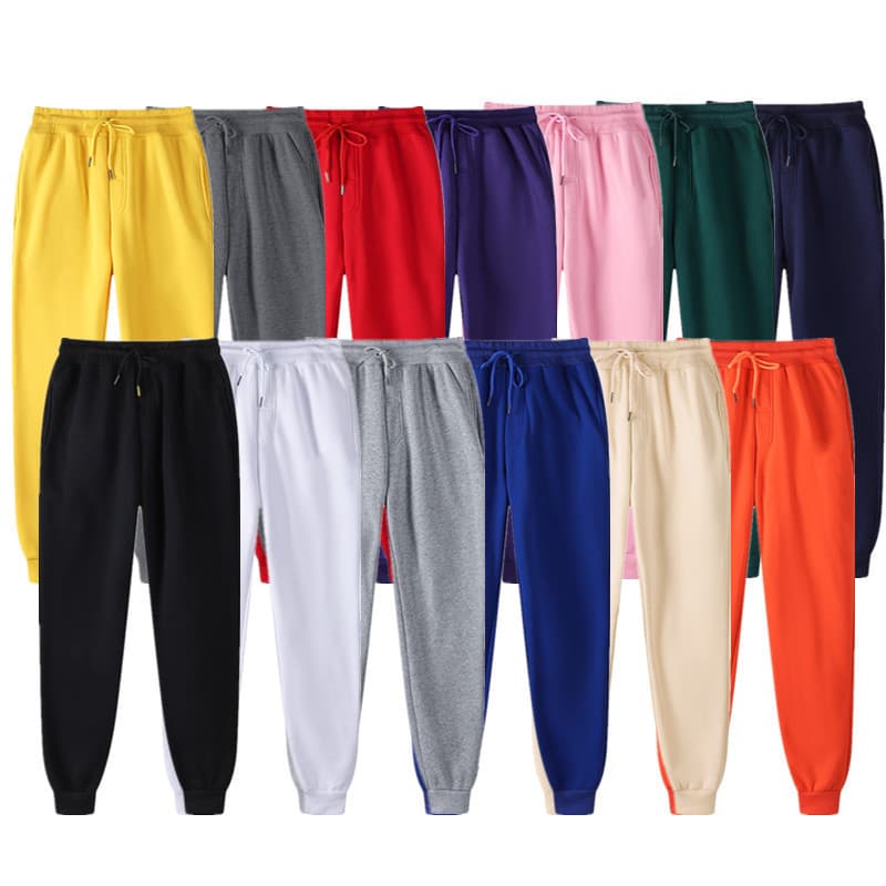 Factory direct supply for cross-border men's and women's sports pants, casual pants, running fitness trousers, autumn and winter fleece sweatpants wholesale