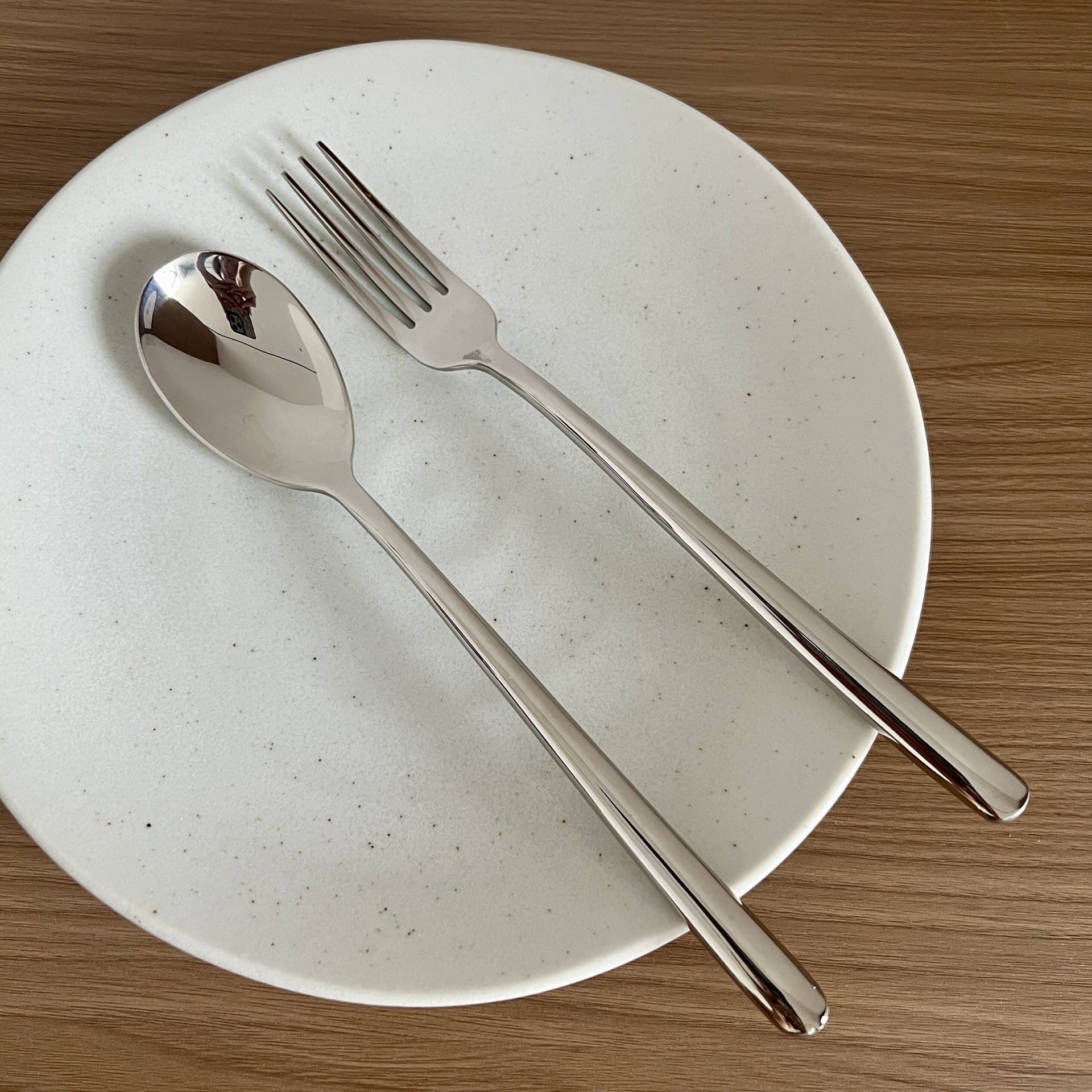 Thickened 304 stainless steel tableware moonlight series western food tableware fork spoon two pieces ins simple style European style