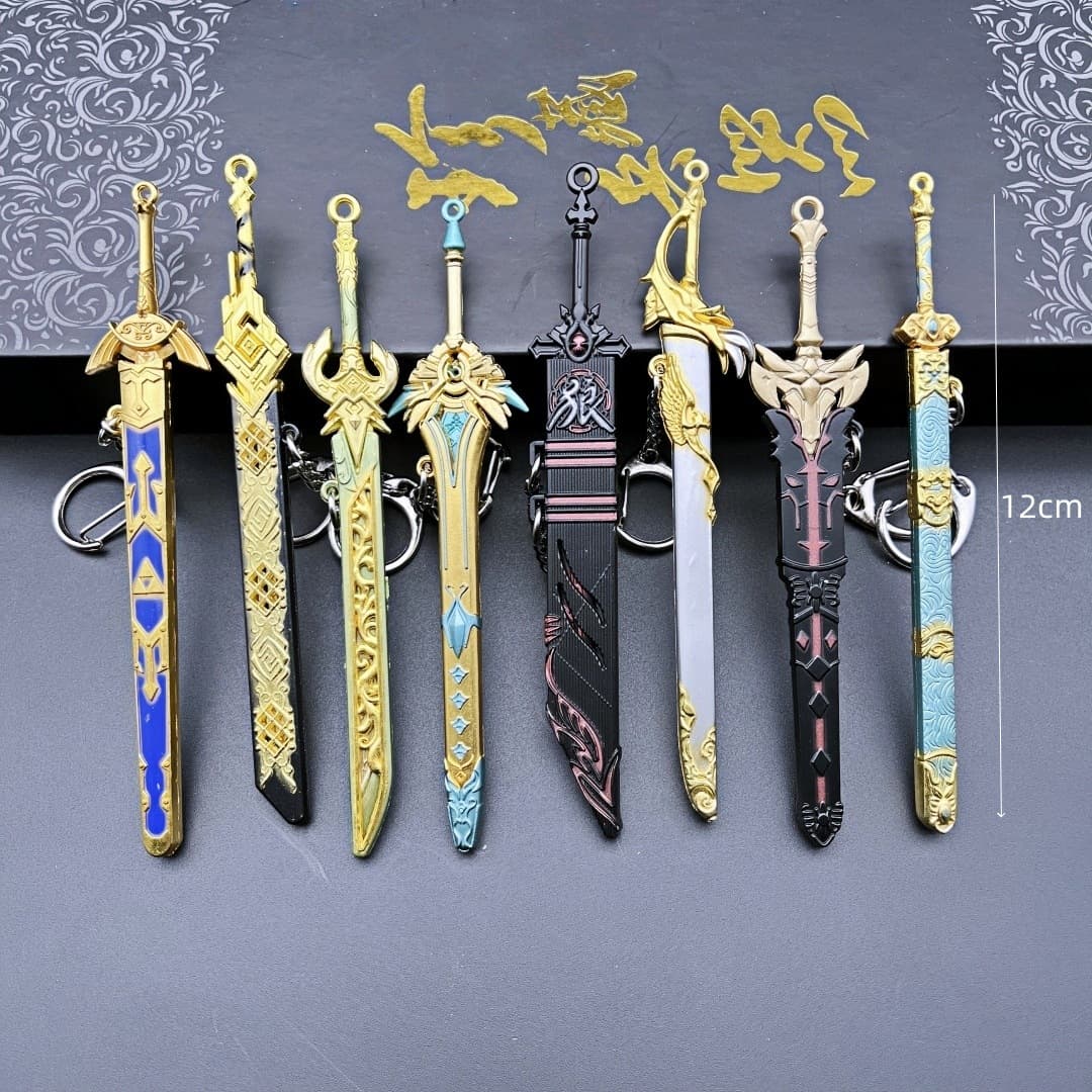 Anime Game Peripheral Hot Selling Miniature Ancient Sword Weapon Toy Model Pendant Metal Weapon Unsharpened