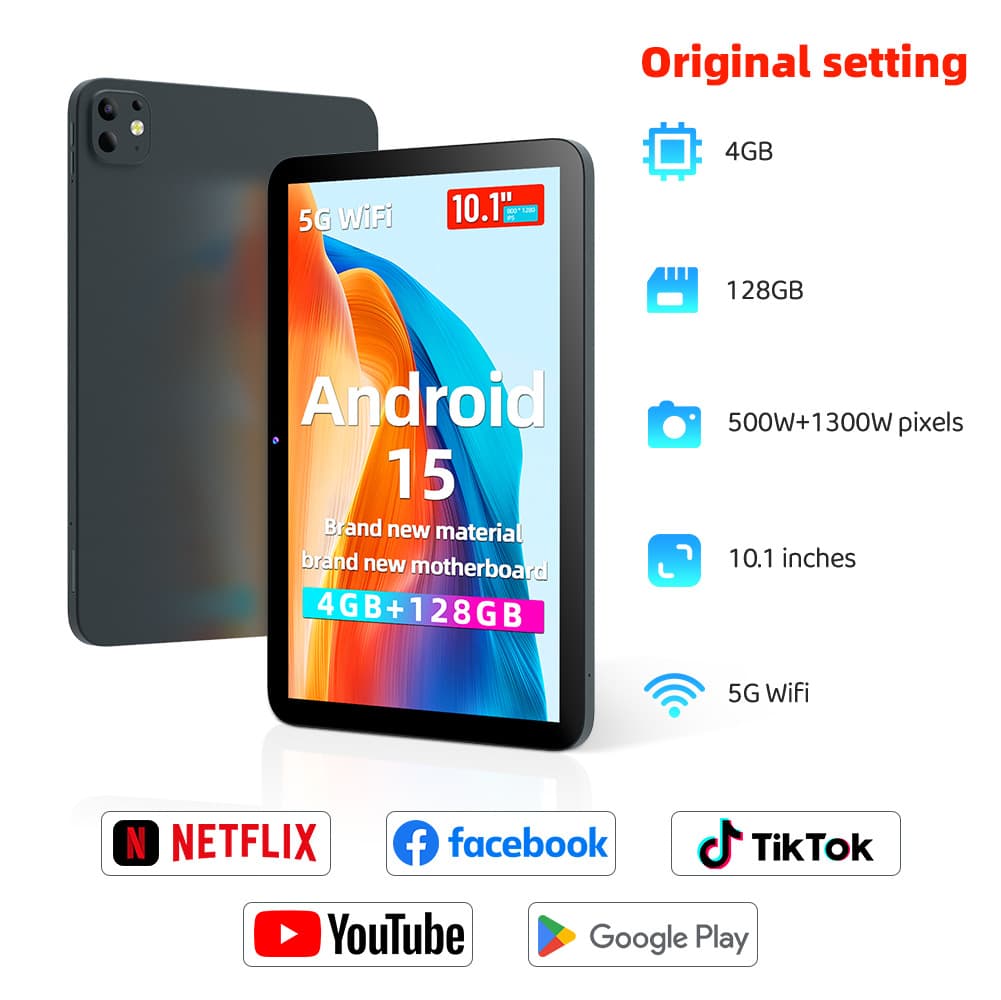 Amazon's New 4+128GB Real Memory 5G WiFi Spreadtrum T606 New Material Android 15 Tablet