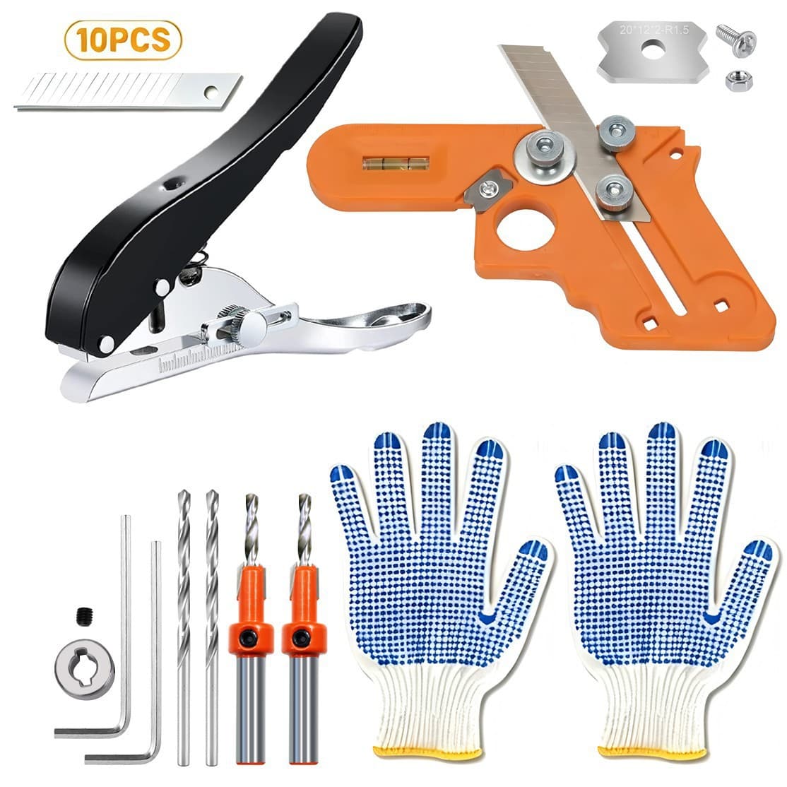 Cross-border woodworking pliers, countersink drill bit set, edge cutter gloves, blade punch, free combination
