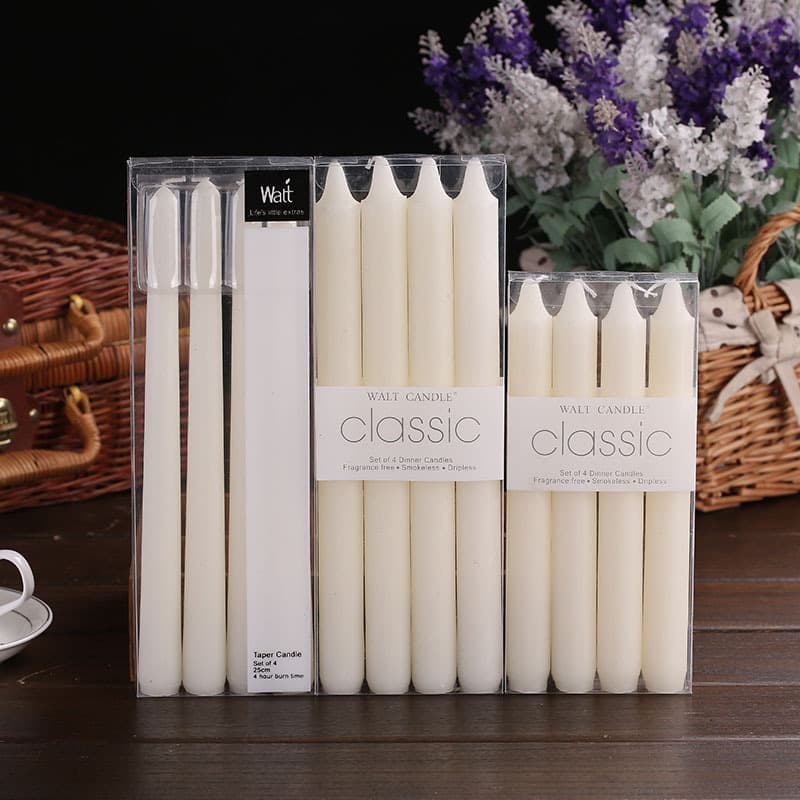 European Style Long White Candles For Wedding Decorations Ivory White Romantic Atmosphere Small Batch Available