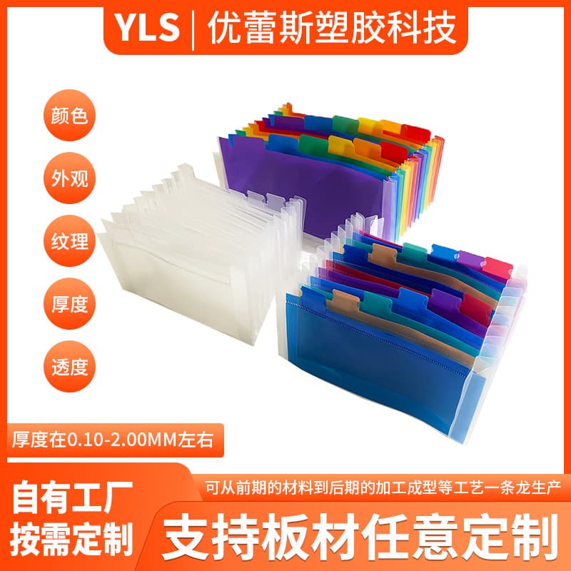 Two-Side/Three-Side Seal Organizer File Inner Pocket Ears Folded/Unfolded Inserts FC/A4/CH Mini Transparent Colorful