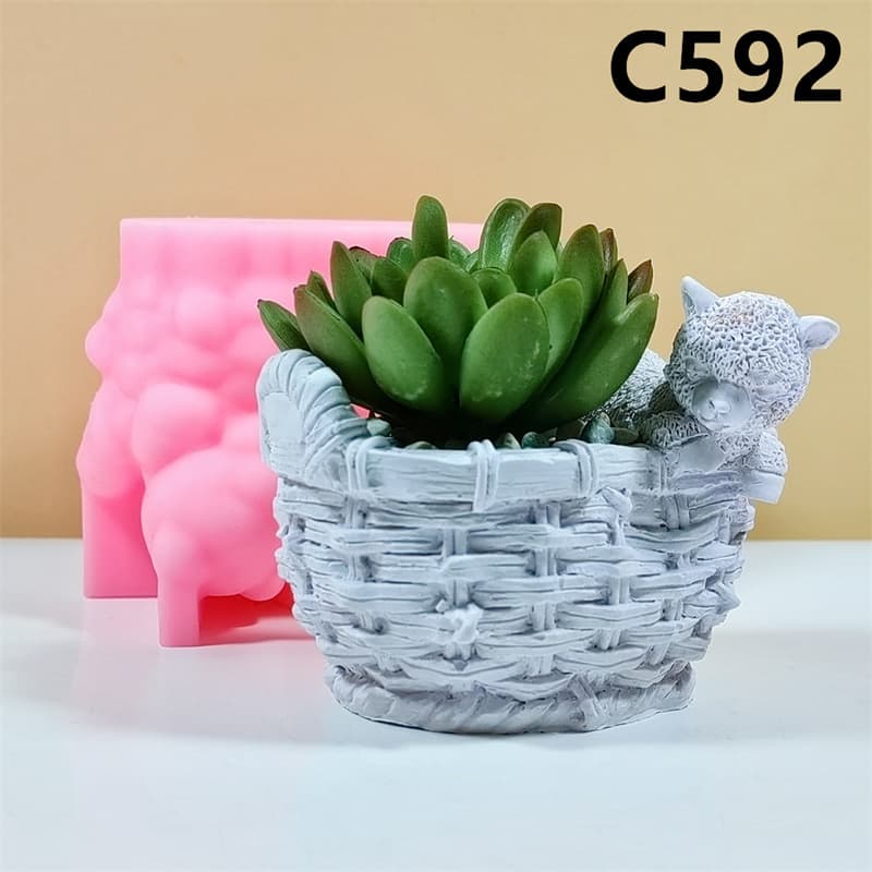 Lamb Planter Silicone Mold DIY Handmade Home Indoor Creative 3D Decorative Ornament C592