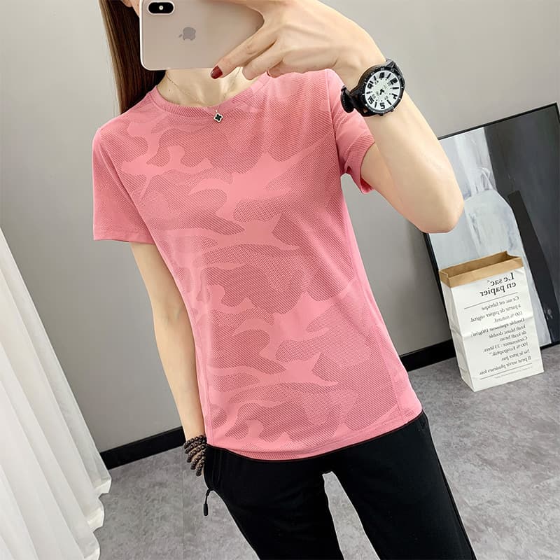 Quick Dry Yoga T-Shirt Women Summer Short Sleeve Outdoor Plus Size Fitness Clothes Running Sportswear Loose Top Casual Style