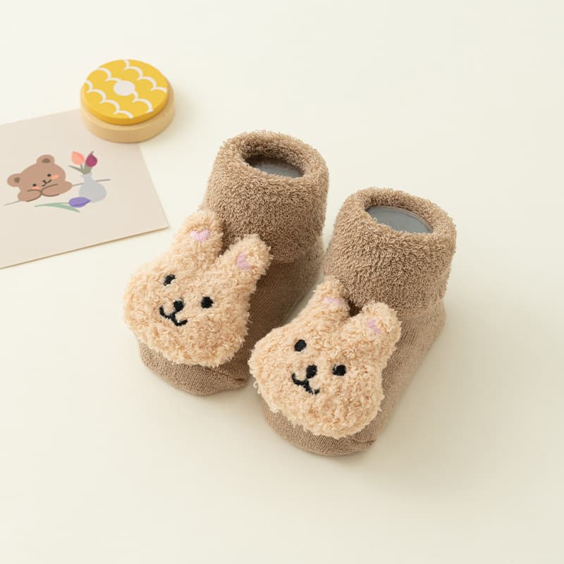 Newborn Baby Class A Cotton Terry Lined Thick Autumn/Winter Mid-Calf Non-Slip Dot Grip Floor Socks Wholesale 1