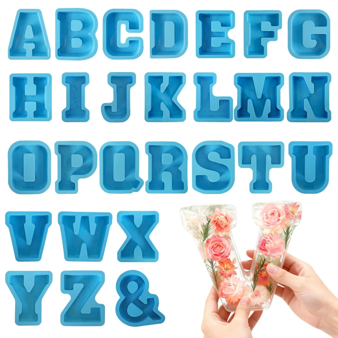 Small 26 Uppercase English Letter Silicone Mold DIY Crystal Resin Mold English Alphabet Mold