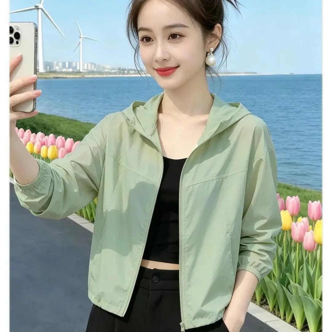 Light sun protection clothing for women 2026 new summer hooded short coat loose breathable sun protection clothing