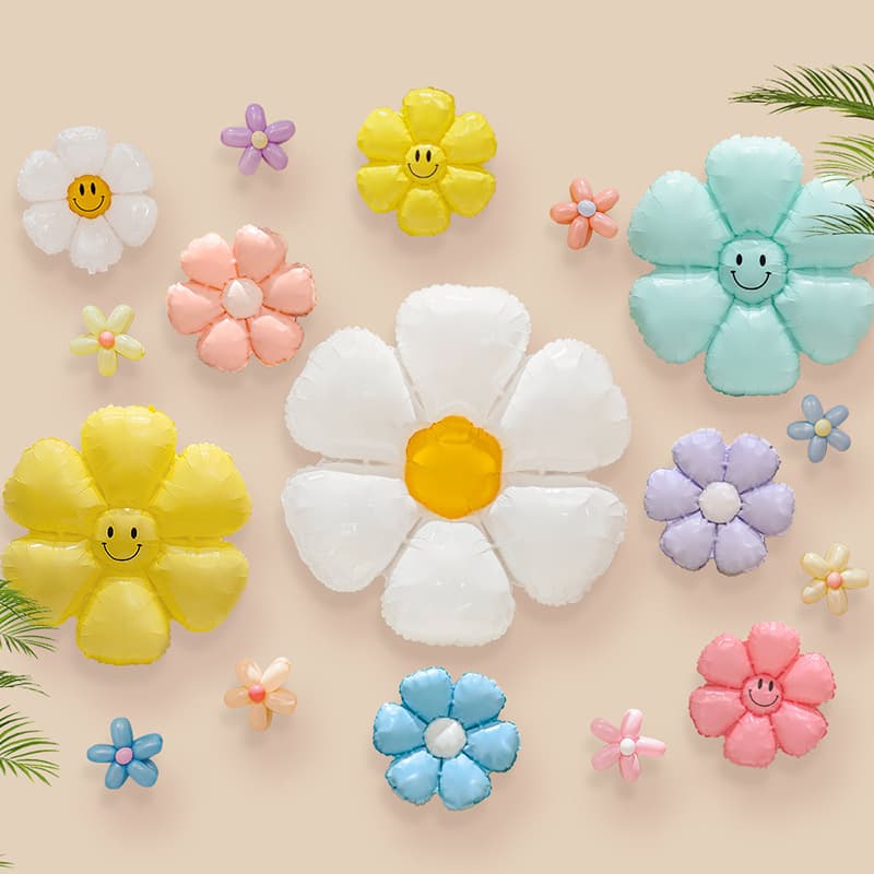 Back-to-school ceremony small sunflower daisy birthday balloon smiley face dopamine colorful classroom decoration