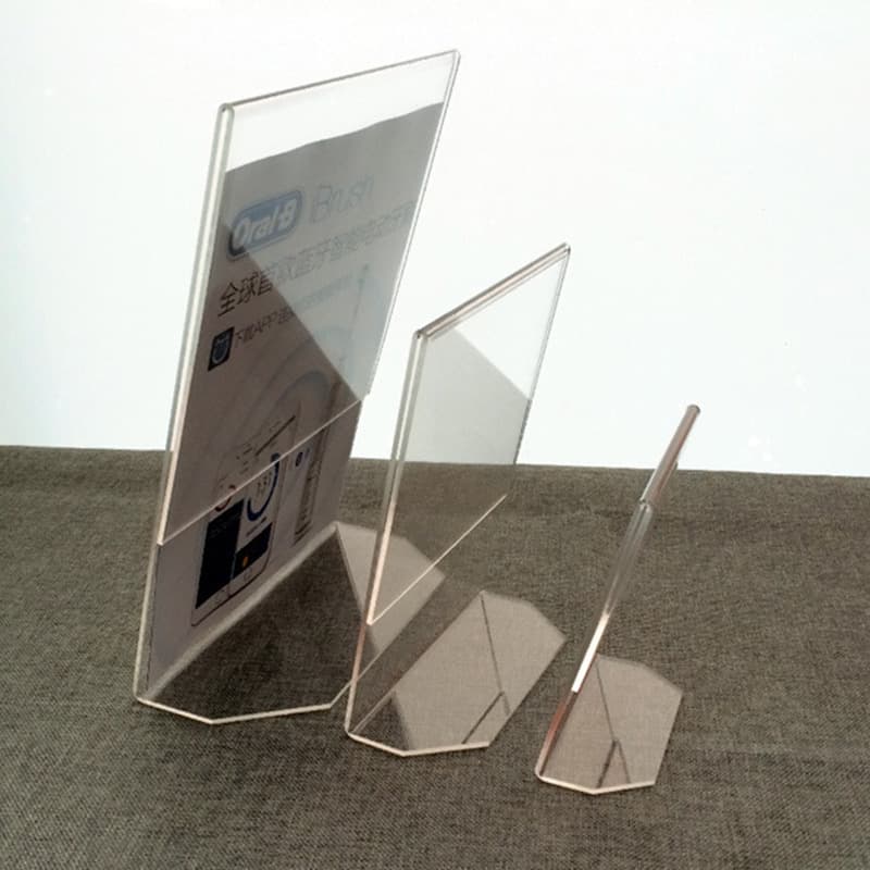 L-shaped transparent acrylic display stand plexiglass display sign price sign dining table poster sign