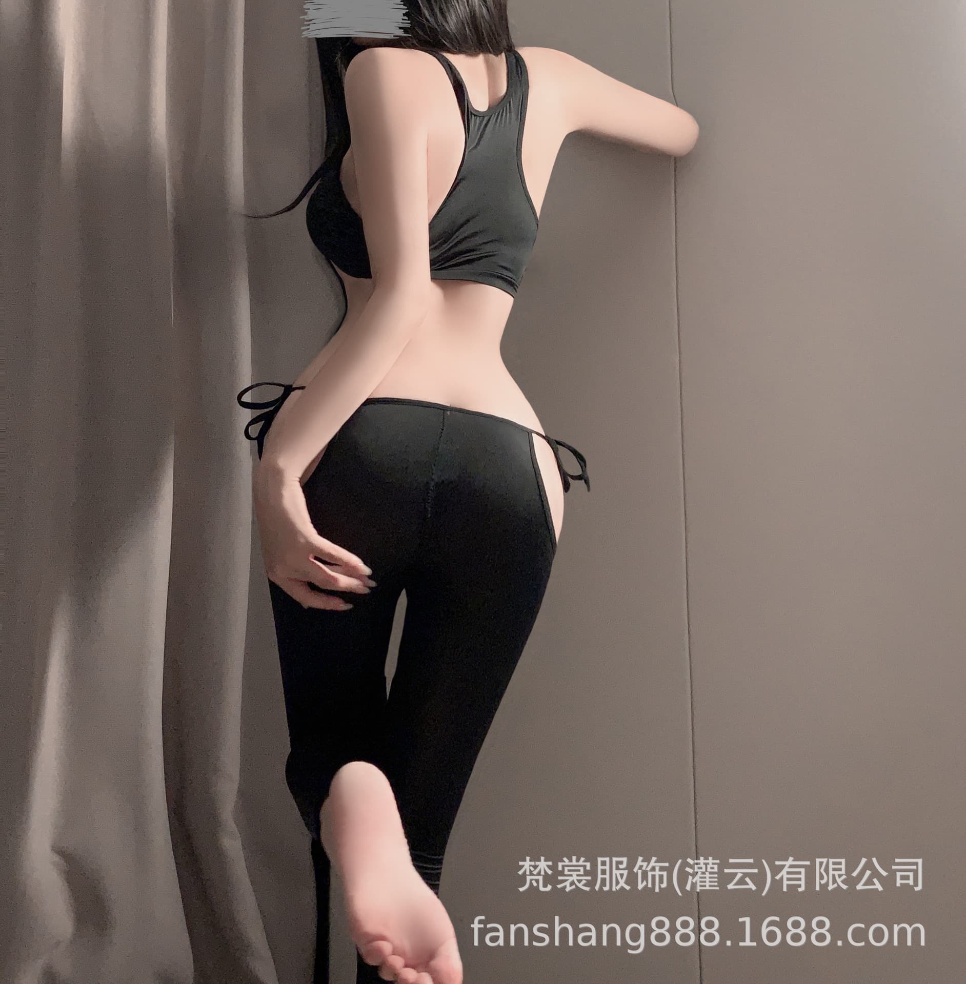 Sheer Sexy Yoga Shark Leggings, Slimming & Lifting, Lace-Up Ankle Pants for Women