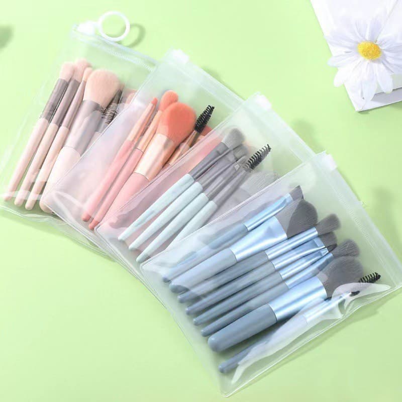 8-Piece Mini Makeup Brush Set, Morandi Portable Macaron Eye Shadow Brush Soft Bristles