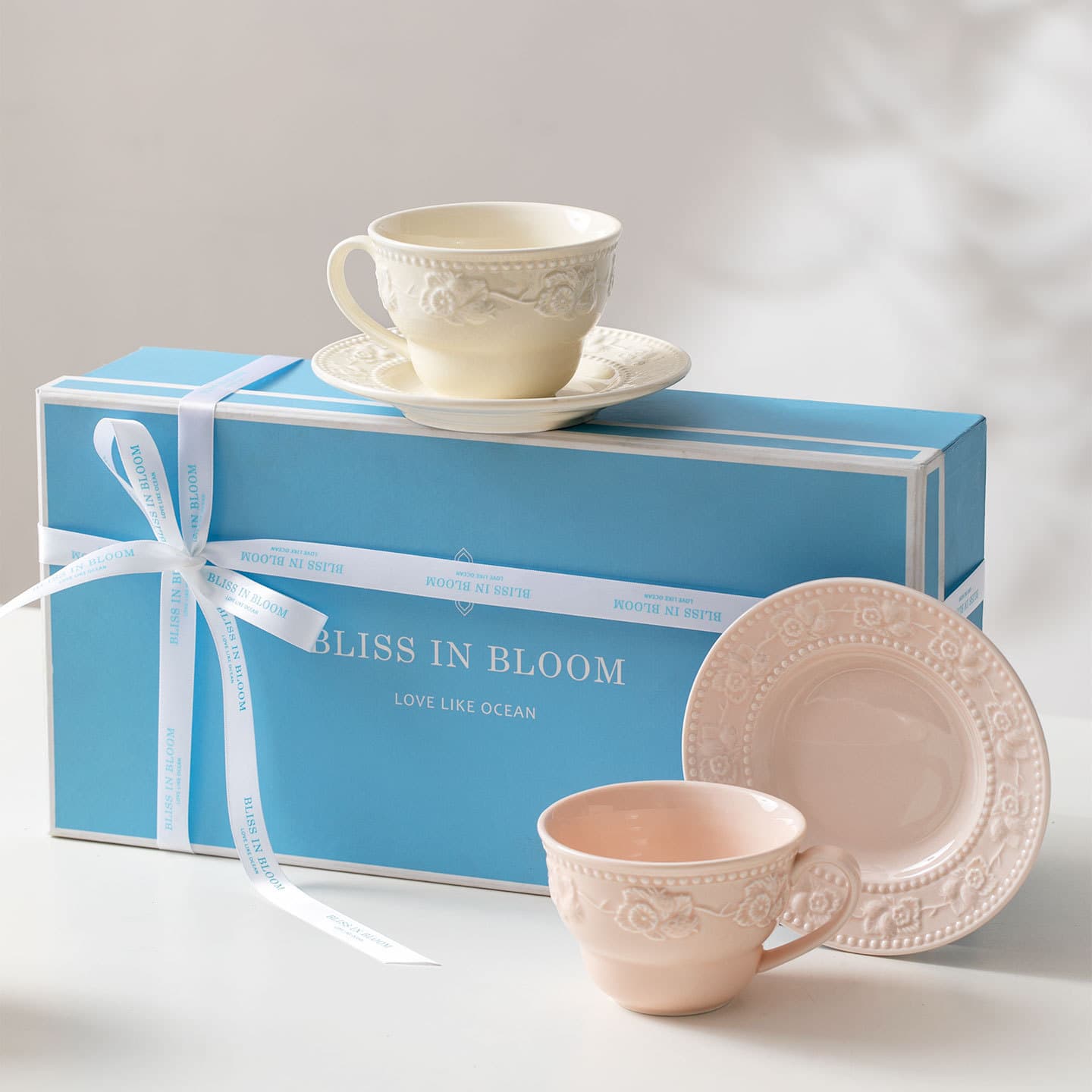 Coffee mug with saucer gift box, perfect for gifting, afternoon tea, or housewarming.