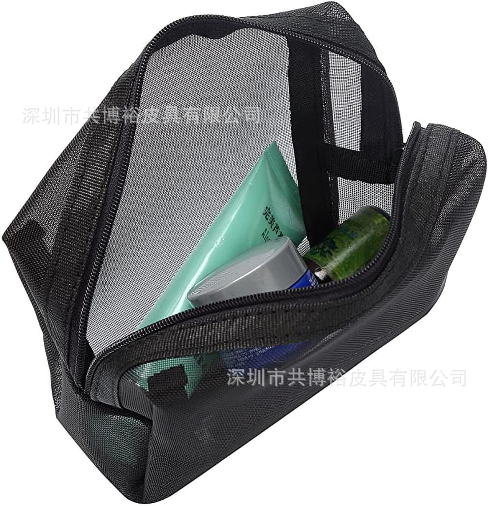 Customized mesh bag cosmetic bag 3-Piece Travel mesh bag storage bag skin care products eyebrow brush packaging bag gift bag suit