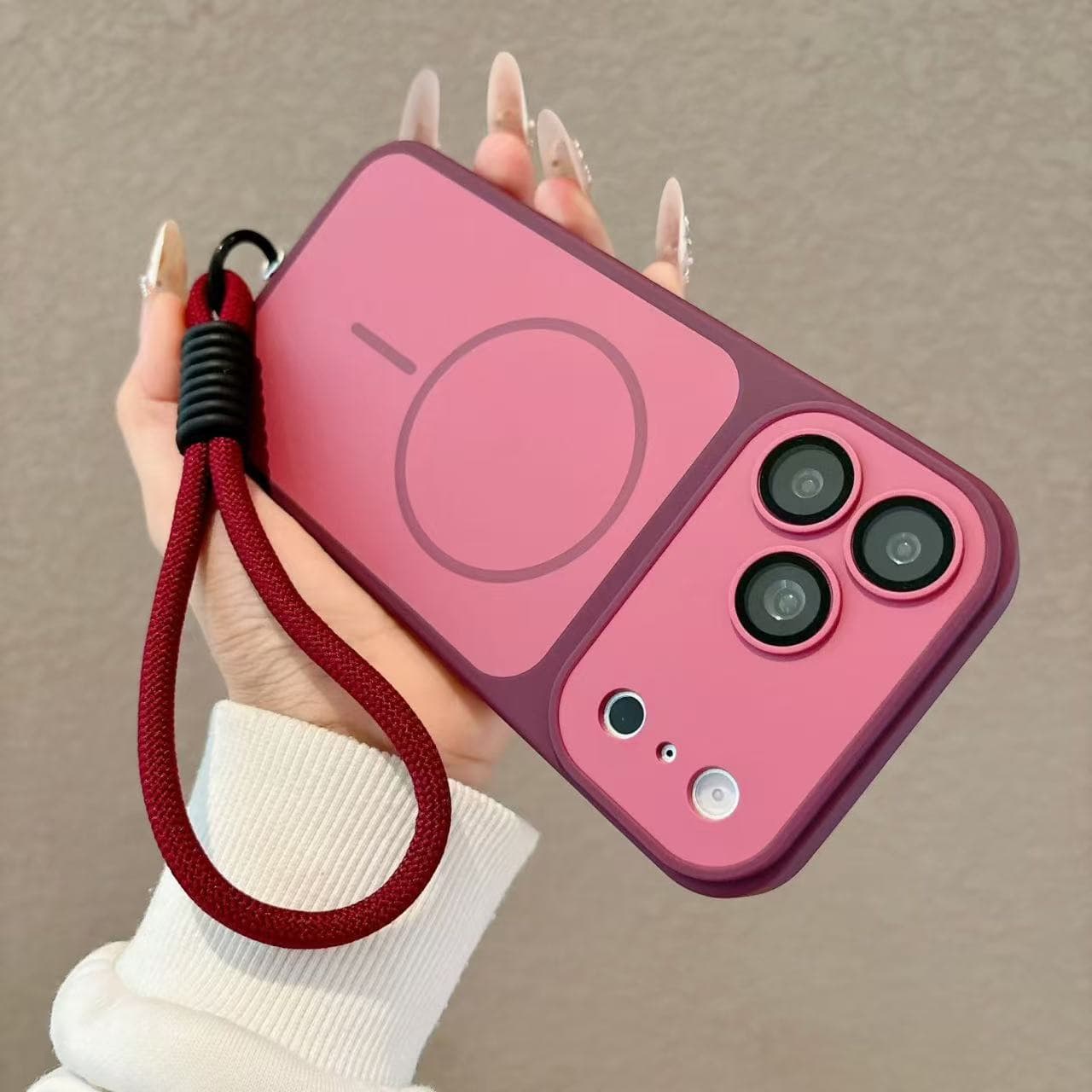 Instant 17 Large Window Compatible with iPhone 18 Pro Max Frosted Skin-Friendly Magnetic Phone Case Apple 16 Lanyard Case