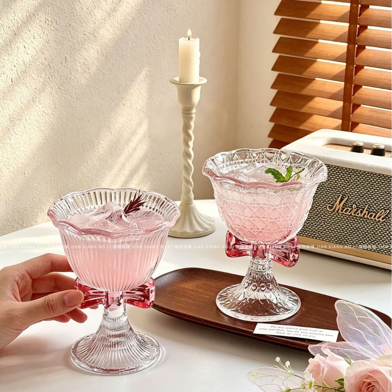 High-Appearance Retro Bow Wine Glass Goblet Tipsy Wine Glass Champagne Glass